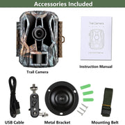 Mini Wildlife Trail Camera with Night Vision 0.5S Trigger Motion Activated 20MP 1080P IP66 Waterproof for Observing & home security