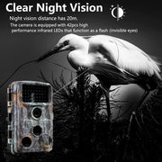 Wildlife Trail Camera with Low Glow Night Vision 0.3S Trigger Motion Activated 20MP 1296P IP65 Waterproof for Observing & home security | DL2Q