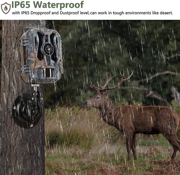 Mini Wildlife Trail Camera with Night Vision 0.5S Trigger Motion Activated 20MP 1080P IP66 Waterproof for Hunting & home security