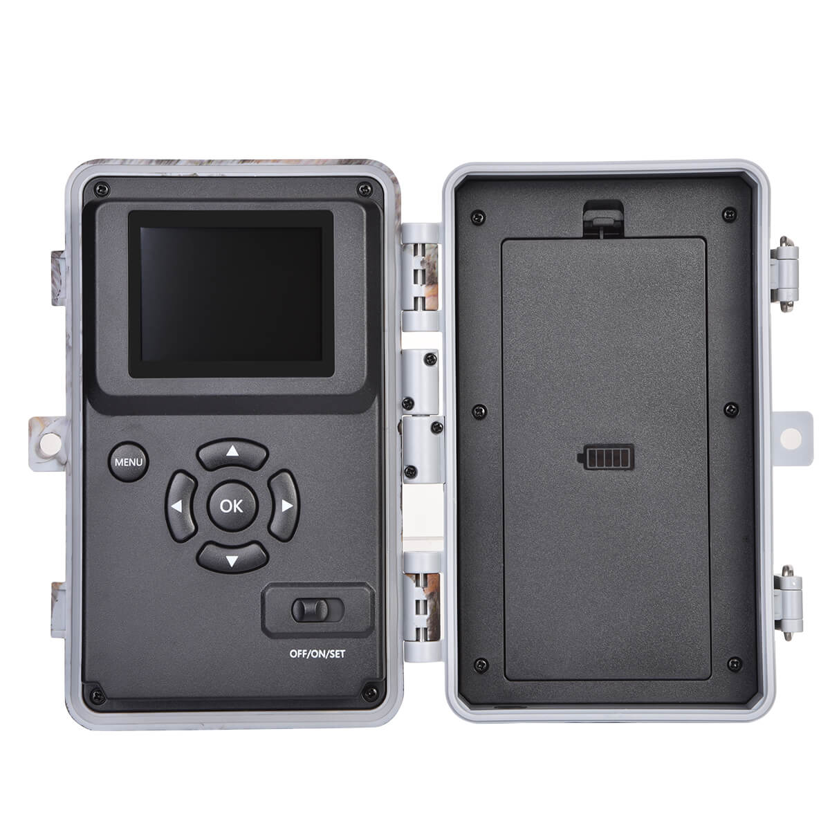 2-Pack 64MP 1296P Video Game Trail Deer Cameras for Observing & Home Security Night Vision Motion Activated Waterproof Invisible Infrared Time Lapse | A252 Driftwood Bark