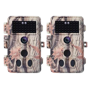 2-Pack Trail Game Cameras for Observing & Home Security 32MP 1296P Video Waterproof Motion Activated Time Lapse No Flash Infrared |A262