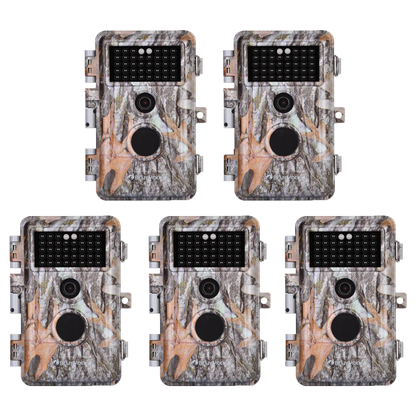 5-Pack 64MP Photo 1296P Video Game Trail Deer Cameras for Observing & Home Security No Glow Night Vision Waterproof Motion Activated Photo & Video | A252 Driftwood Bark
