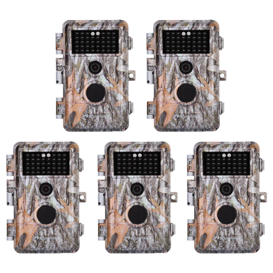 5-Pack 64MP Photo 1296P Video Game Trail Deer Cameras for Observing & Home Security No Glow Night Vision Waterproof Motion Activated Photo & Video | A252 Driftwood Bark