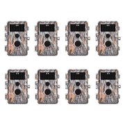 8-Pack Stealthy Camouflage Wildlife Trail Cameras 32MP 2304x1296P Video Night Vision No Flash Infrared Motion Activated Waterproof Photo & Video Model
