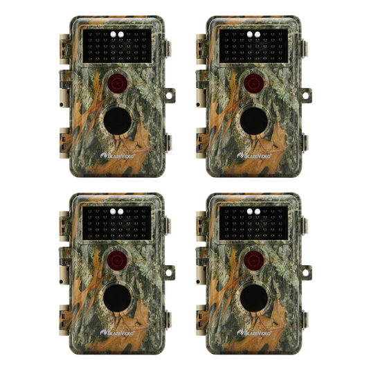 4-Pack No Glow Game Trail & Field Tree Cameras Stealthy Camouflage 64MP 2304x1296P MP4 Video Night Vision Motion Activated Time Lapse Multi-shot Mode | A252 Matte Olive Drab