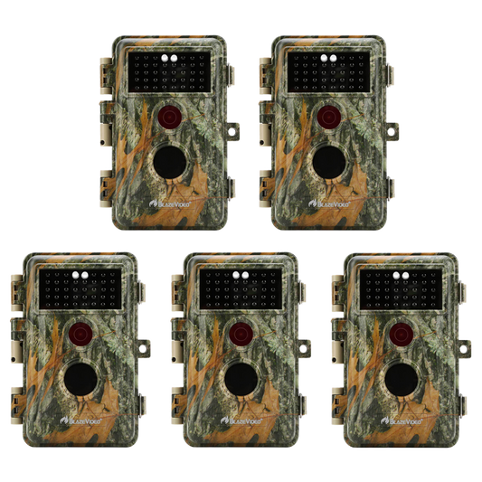 5-Pack 64MP Photo 1296P Video No Glow Game Trail Cameras & Stealthy Camouflage Field Tree Cams Night Vision Motion Activated Waterproof Time Lapse | A252 Matte Olive Drab