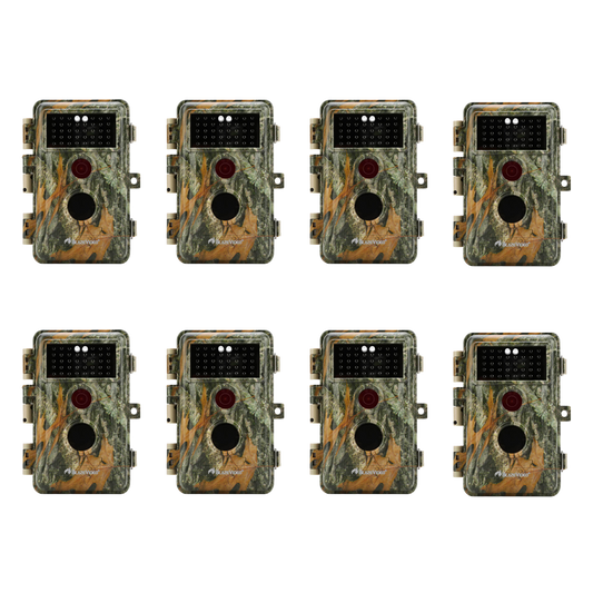 8-Pack 64MP 1296P Stealthy Camo Trail Wildlife & Backyard Field Cams Night Vision Invisible Infrared Motion Activated Waterproof Password Protected | A252 Matte Olive Drab