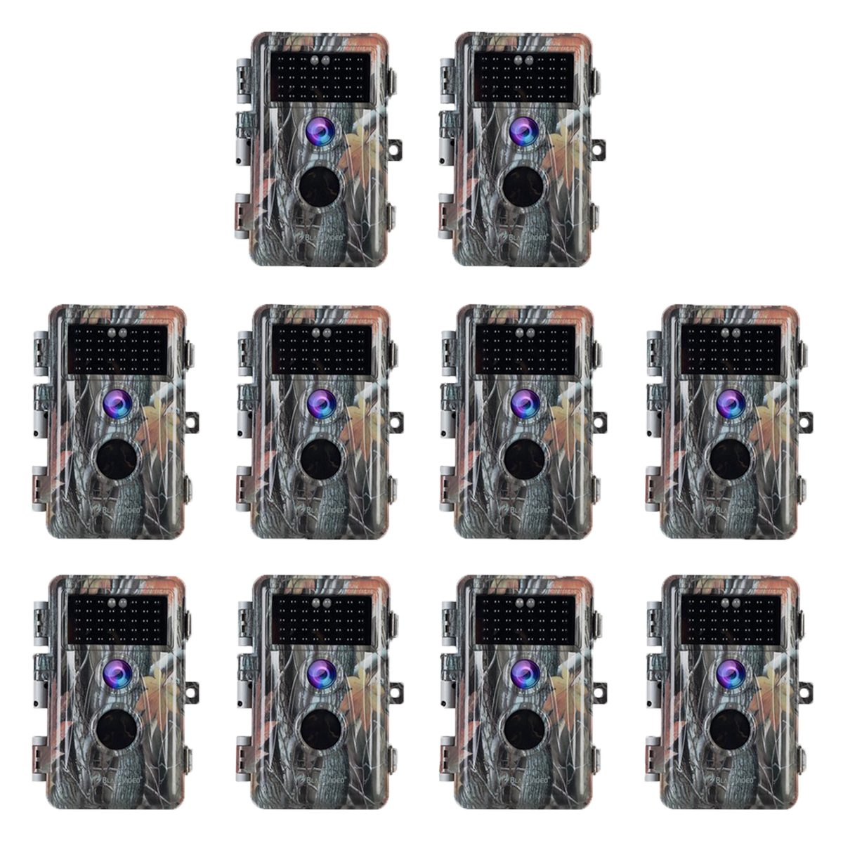 10-Pack 64MP 1296P Camo Trail Wildlife Game Cameras Night Vision Motion Activated Waterproof No Glow Infrared Photo & Video Model | A252 Driftwood Bark