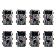 8-Pack No Glow Game & Trail Observing Deer Wildlife Cameras 32MP 1296P Video Night Vision Motion Activated IP66 Waterproof No Glow | A252