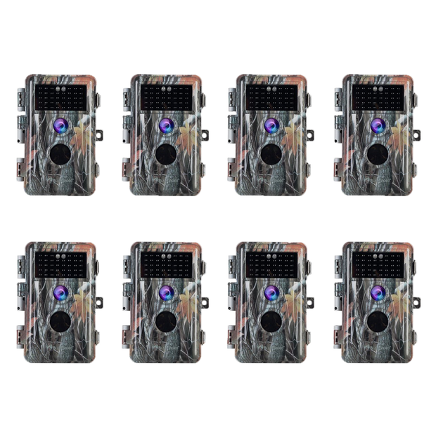 8-Pack No Glow Game & Trail Observing Deer Wildlife Cameras 32MP 1296P Video Night Vision Motion Activated IP66 Waterproof No Glow | A252