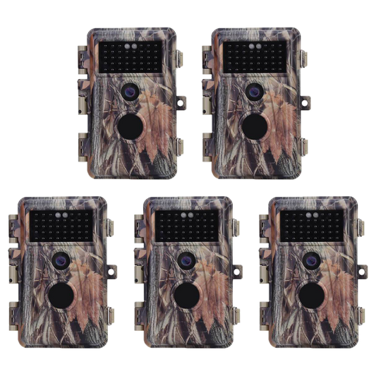 5-Pack 64MP 1296P Night Vision Game Trail Deer Cams No Glow Stealthy Camo Waterproof Motion Activated Night Vision Waterproof Photo & Video Model  | A252