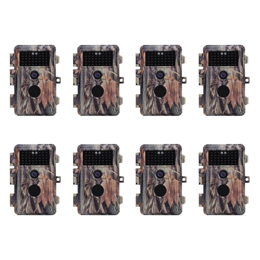 8-Pack 64MP 1296P Video Game Trail & Field Cameras for Observing Motion Activated IP66 Waterproof Night Vision No Glow Photo & Video Mode | A252