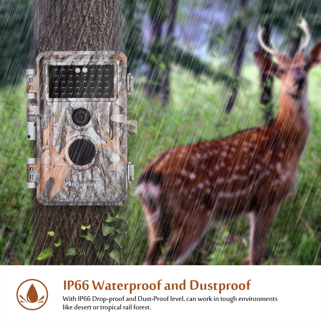 8-Pack 64MP 2304x1296P Video Stealthy Camouflage Wildlife Trail Cameras Night Vision No Flash Infrared Motion Activated Waterproof Photo & Video Model | A252 Driftwood Bark