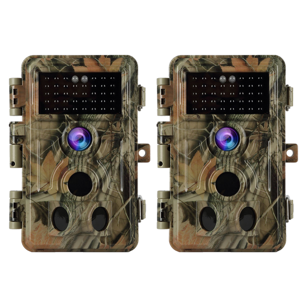 2-Pack Stealthy Trail Game Cameras for Wildlife Deer Observation & Home Security Full HD 24MP 1296P Video Waterproof No Glow Motion Activated | A262