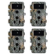4-Pack Stealthy Camo Trail Observing & Game Deer Cameras HD 32MP 1296P Video 0.1s Trigger Time Motion Activated Waterproof No Glow Night Vision | A262
