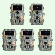 5-Pack Stealthy Camo Trail Observing & Game Deer Cameras HD 32MP 1296P Video 0.1s Trigger Time Motion Activated Waterproof No Glow Night Vision | A262