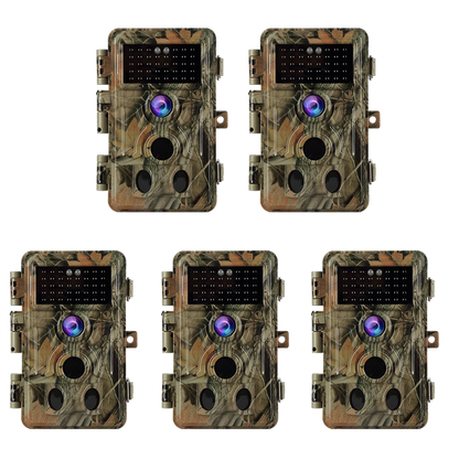 5-Pack  64MP 1296P Game Trail Deer Cameras Stealthy Camouflage for Observing & Home Security Waterproof Motion Activated No Flash Night Vision | A262 Matte Olive Drab