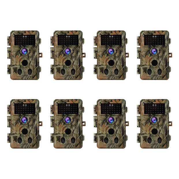 8-Pack Game Trail Deer Cameras for Outdoor Wildlife Observing & Home Security 32MP 1296P Video Waterproof Motion Activated No Glow | A262