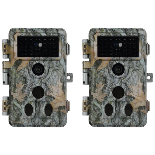 2-Pack Stealthy Camo Trail Observing & Game Deer Cameras HD 64MP 1296P Video 0.1s Trigger Time Motion Activated Waterproof No Glow Night Vision | A262 Driftwood Bark