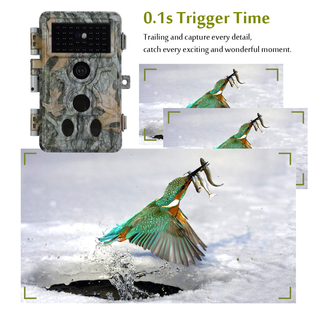 4-Pack Stealthy Camo Trail Observing & Game Deer Cameras 64MP 1296P Video HD 0.1s Trigger Time Motion Activated Waterproof No Glow Night Vision | A262 Driftwood Bark