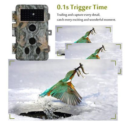 5-Pack 64MP 1296P Video Stealthy Camo Trail Observing & Game Deer Cameras HD 0.1s Trigger Time Motion Activated Waterproof No Glow Night Vision | A262 Driftwood Bark