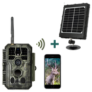 Bundle of Solar Panel and Bluetooth WIFI Trail Cameras 32MP 1296P with Night Vision Motion Activated Waterproof | A280W