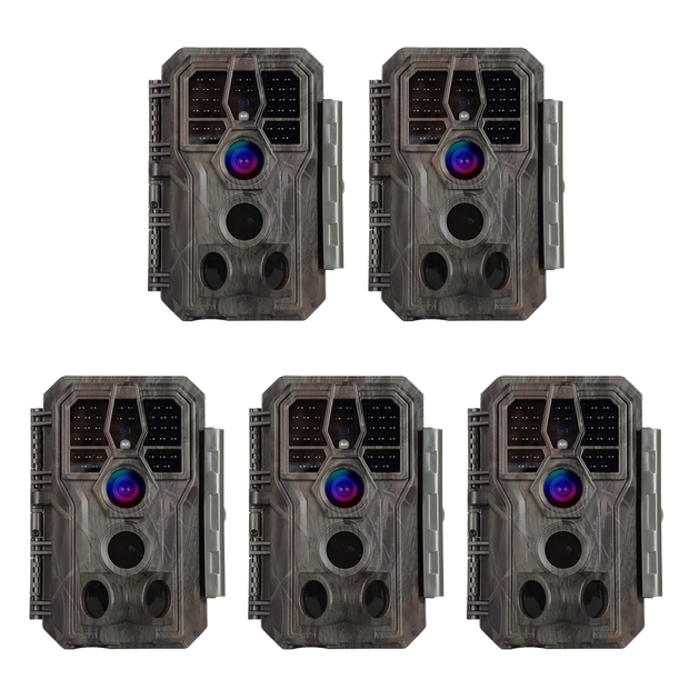 5-Pack A280 Trail Game Deer Cameras 24MP Photo 2304x1296P MP4 Video 100ft Night Vision No Glow 0.1S Trigger Motion Activated Waterproof Time Lapse