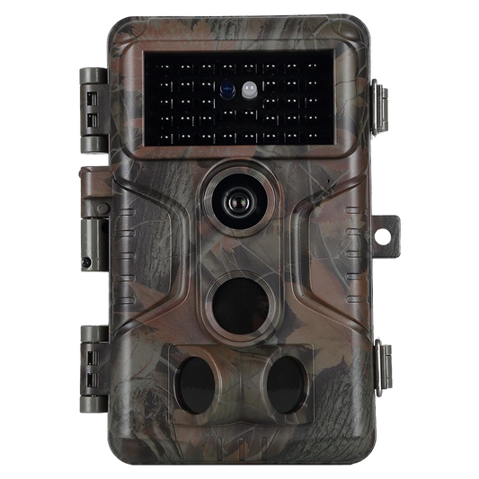 Trail Deer Camera 100ft Night Vision 64MP 1296P Motion Activated 0.1S Trigger Speed No Glow Waterproof for Wildlife Observing & Backyard Security | A323 Oak Brown