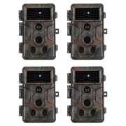 4-Pack Stealthy Camo Game Trail Deer Cameras 32MP 1296P 100ft Night Vision Motion Activated 0.1S Trigger Speed Waterproof No Glow Infrared Time Lapse