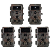 5-Pack Camouflage Game Trail & Deer Cameras 24MP Photo 1296P Video with 100ft Night Vision Motion Activated 0.1S Trigger Speed Waterproof No Glow