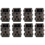 8-Pack Camouflage Game Trail Wildlife Cameras 32MP 1296P Video 100ft Night Vision Motion Activated 0.1S Trigger Speed Waterproof No Glow