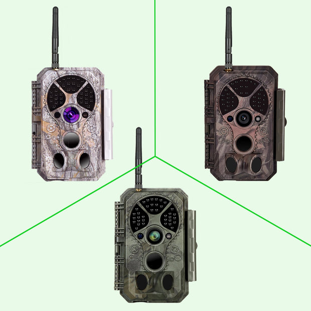 Bluetooth WIFI Game & Trail Camera Security Camera 32MP Picture 1296P Video Black Flash Wildlife Cam Night Vision Motion Activated Waterproof | A350W Green