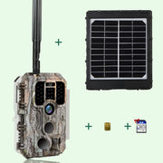 Bundle 4G LTE Cellular Trail Camera 32MP 1296P with SIM Card & 32G SD and Solar Panel Sends Picture to Cell Phone