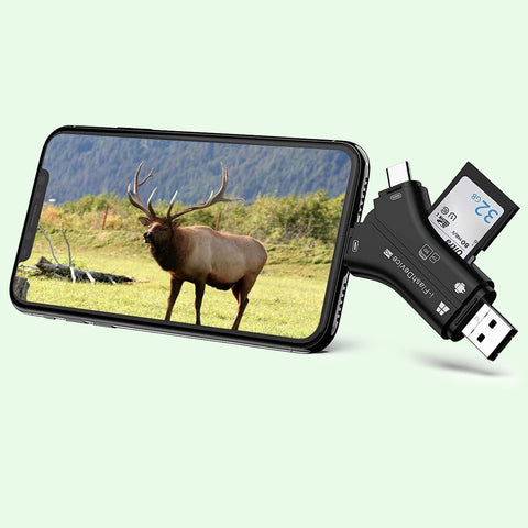 Game Trail Camera SD Card Reader & Viewer, Micro SD Memory Card Reader for Cell Phone to View Photos & Videos from Trail Camera Easily