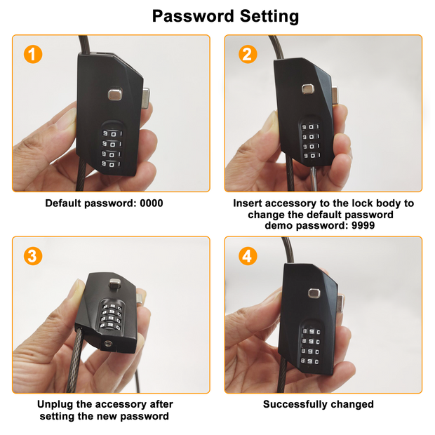 Game Trail Camera Lock Security Lock Password Cable Chain Lock, Metal Protective Lock for Bike Wildlife Cameras Indoor Outdoor