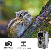 Wireless Bluetooth WiFi Game Trail Deer Camera 32MP 1296P Night Vision No Glow Motion Activated Stealthy Camouflage for Wildlife Observation, Home Security | W600