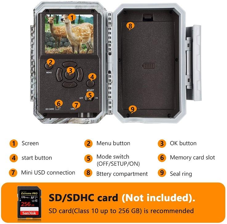 2-Pack Wireless Bluetooth WiFi 64MP 1296P Video Game Trail Deer Camera Night Vision No Glow Motion Activated Waterproof Photo & Video Model | W600 Driftwood Bark