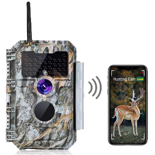 2-Pack Wireless Bluetooth WiFi Game Trail Deer Camera 32MP 1296P Video Night Vision No Glow Motion Activated Waterproof Photo & Video Model | W600