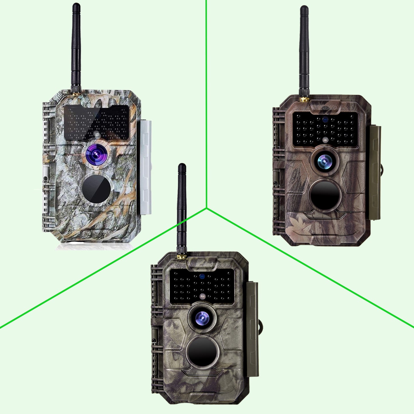 Bluetooth WiFi Game Trail Deer Camera 64MP 1296P Night Vision No Glow Motion Activated Stealthy Camouflage for Wildlife Observation, Home Security | W600 Driftwood Bark