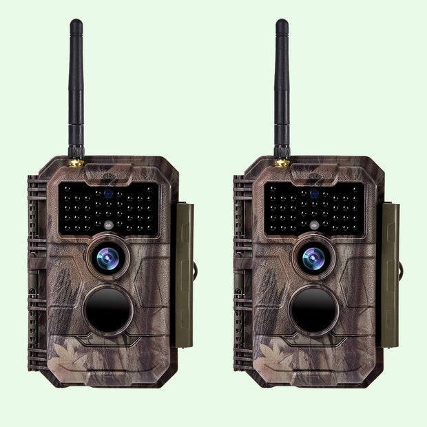 2-Pack Wireless Bluetooth WiFi Game Trail Deer Camera 24MP 1296P Video Night Vision No Glow Motion Activated Waterproof Photo & Video Model | W600 Red