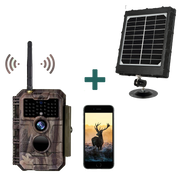 Bundle of Solar Panel and Wireless Bluetooth WiFi Deer Camera 32MP 1296P Night Vision No Glow Motion Activated | W600 Red