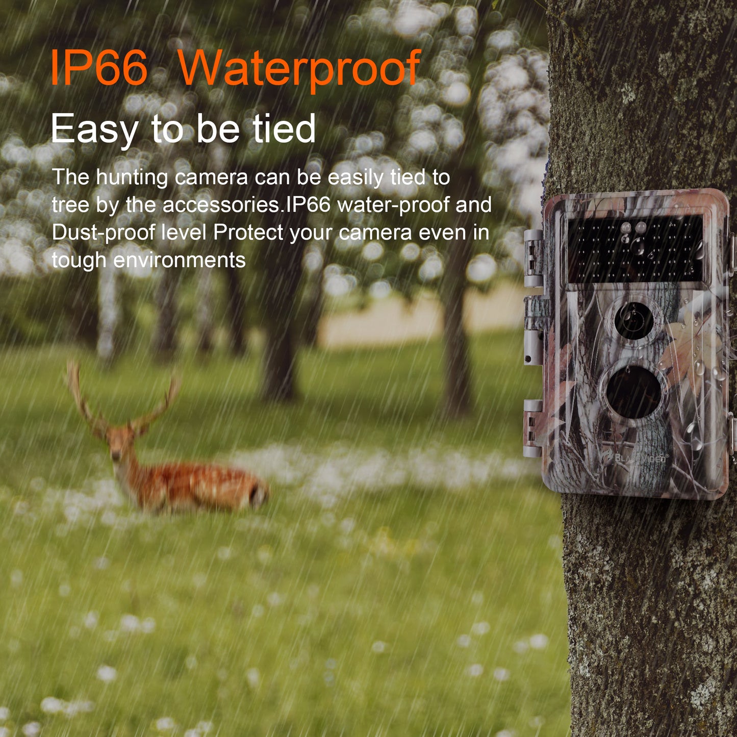 64MP 1296P Video Camouflage Game Trail & Deer Observing Wildlife Camera HD Motion Activated No Glow Night Version IP66 Waterproof | A252 Driftwood Bark