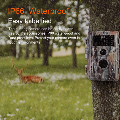 64MP 1296P Video Camouflage Game Trail & Deer Observing Wildlife Camera HD Motion Activated No Glow Night Version IP66 Waterproof | A252 Driftwood Bark