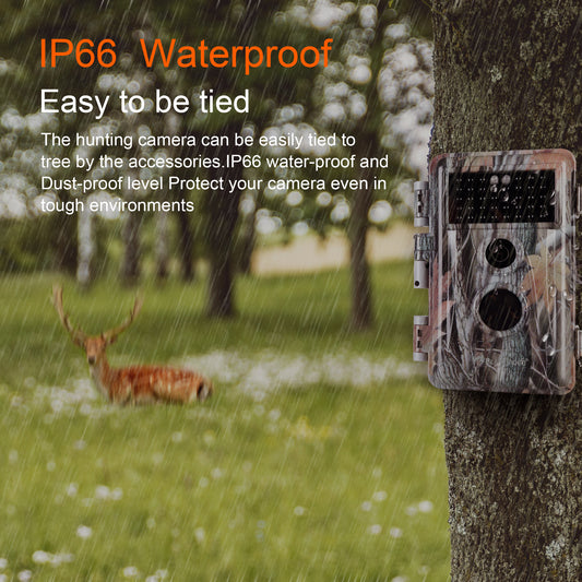 64MP 1296P Video Camouflage Game Trail & Deer Observing Wildlife Camera HD Motion Activated No Glow Night Version IP66 Waterproof | A252 Driftwood Bark
