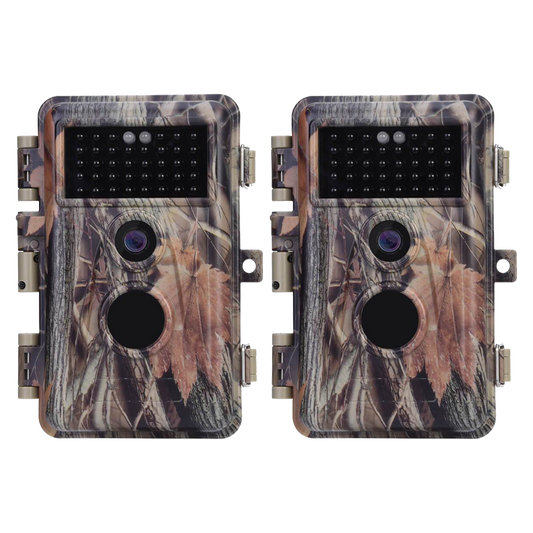 2-Pack No Glow Game Trail Deer Observing Cameras 64MP Photo 1296P Video Motion Activated Waterproof Night Vision Invisiable Infrared Time Lapse | A252