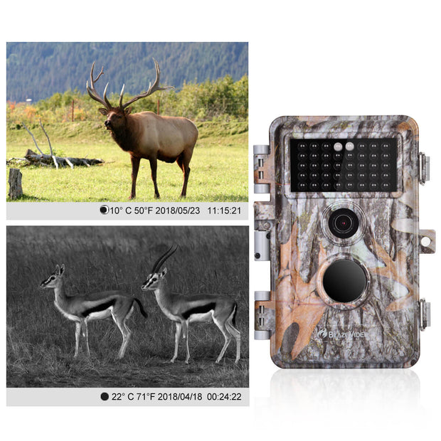 2-Pack Game Trail Deer Cameras for Observing & Home Security 32MP 1296P Video Night Vision Motion Activated Waterproof Invisible Infrared Time Lapse | A252